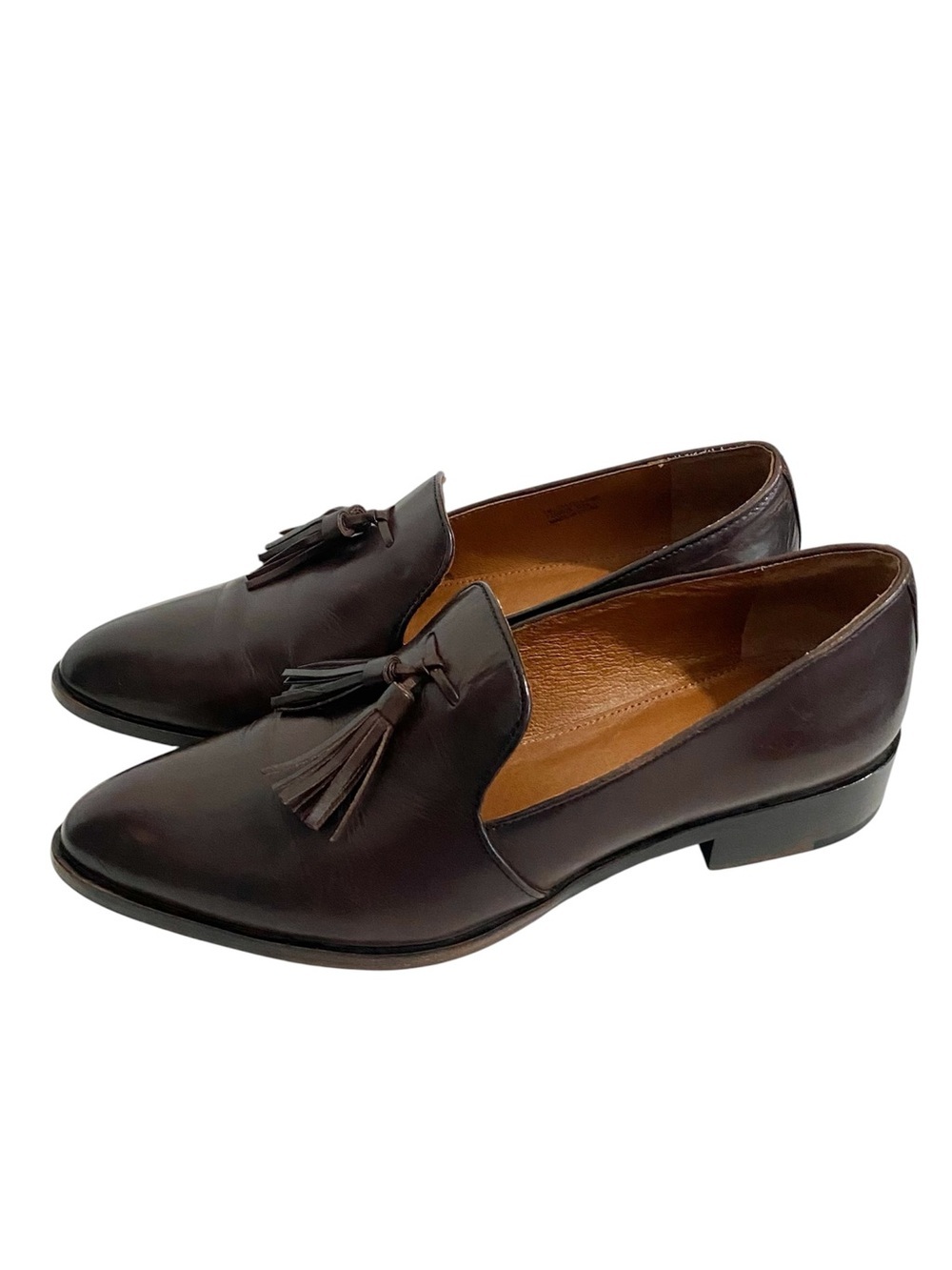 Frye Erica Venetian Leather Tassel Loafers Size 7 Preppy Classic Burgundy Brown - Picture 6 of 14